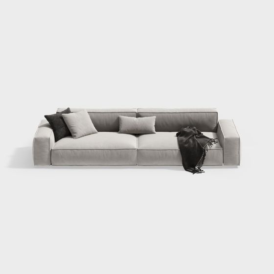 Urban Comfort Low-Poly Sofa 3D model for Modern Living Spaces