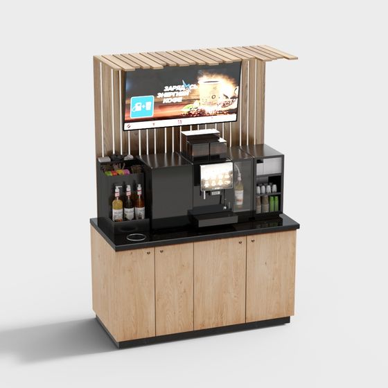 Modern Coffee Bar 3D model