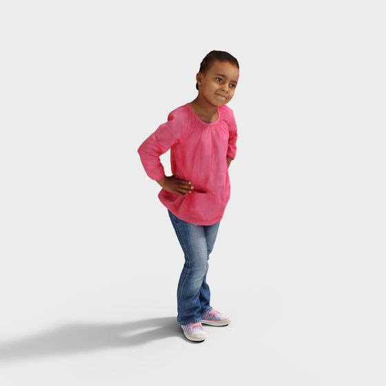 Playful Princess 3D Model - Childlike Charm