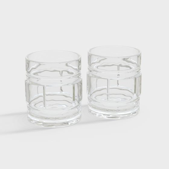 Stylish Low-Poly Glass Cup 3D Model