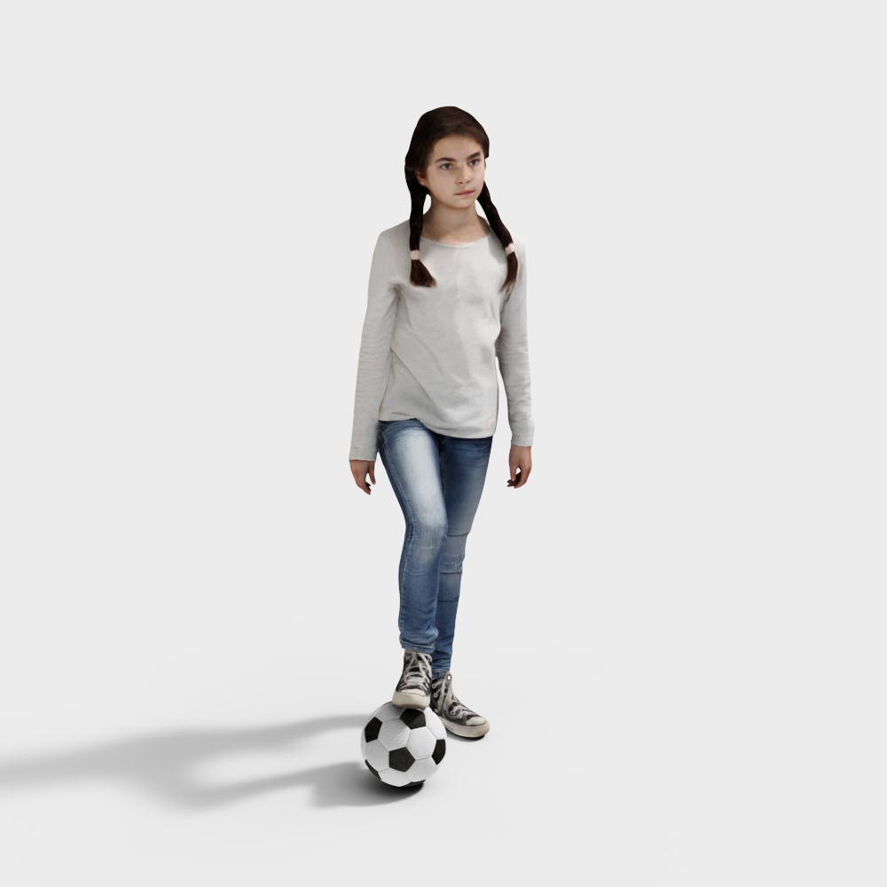 Soccer Girl 3D Model