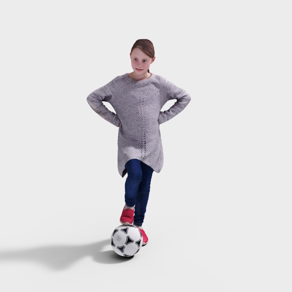 Polished Low Poly Soccer Girl 3D model