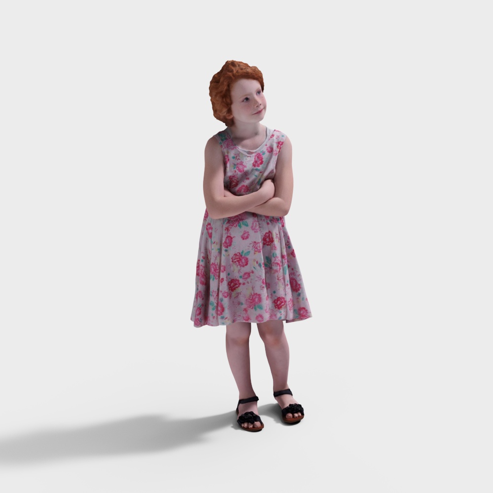 Little Girl in Flower Skirt