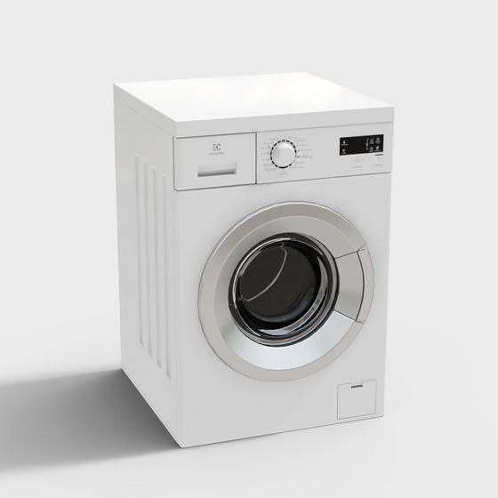 Stylish Low-Poly Washing Machine 3D model