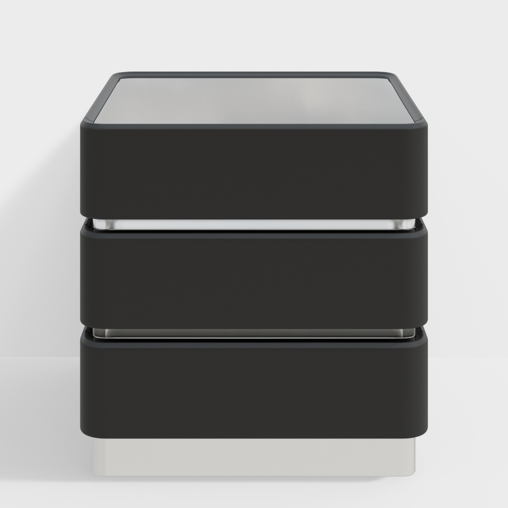 Urban Layered Cube 3D Model – Modern Black & Metallic