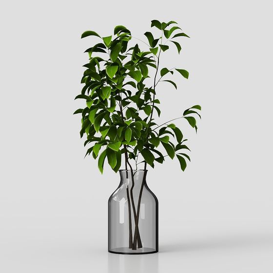 Life Tree in Glass Bottle 3D model