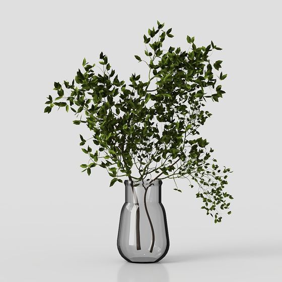 Glass Vase with Vines 3D model