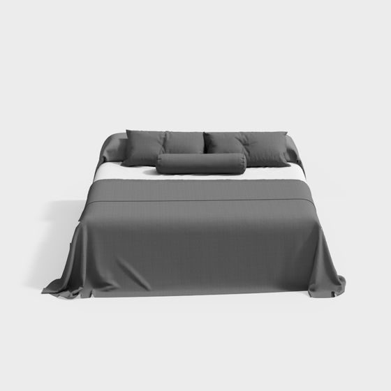 Minimalist 3D Bed Model Design for Modern Interiors