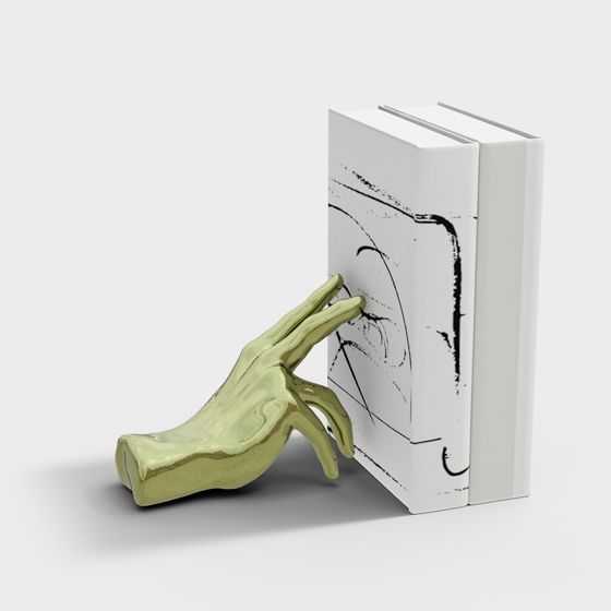 Golden Finger and Book 3D model