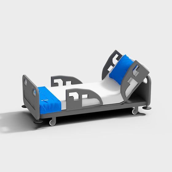 Contemporary Hospital Bed 3D model for Modern Medical Spaces