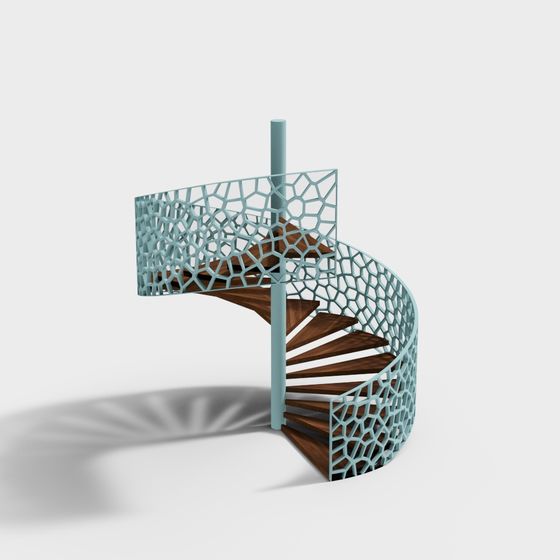 Elegant Spiral Staircase 3D model for Modern Spaces