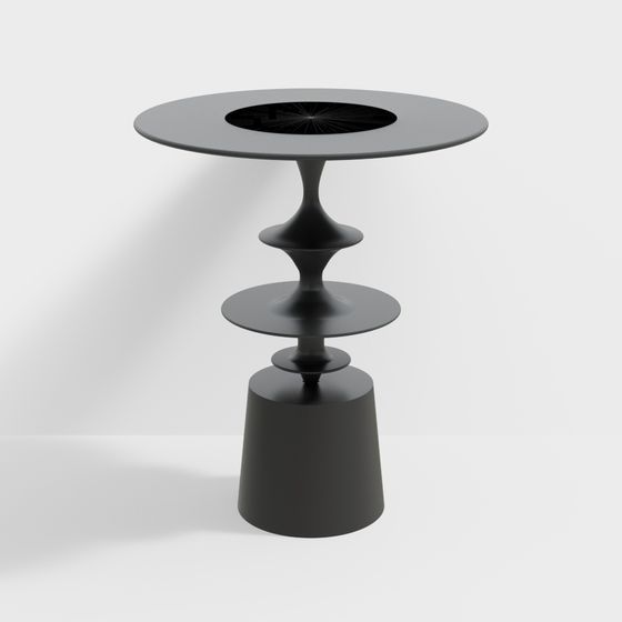 Sleek Low-Poly Round Table 3D model