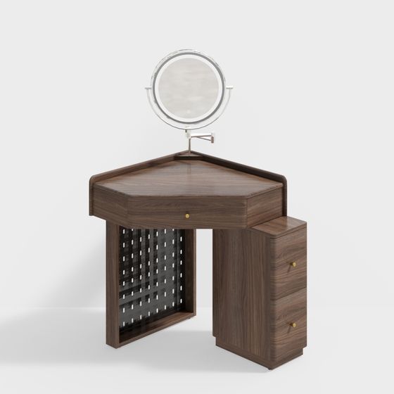 Elegant Low-Poly Dressing Table 3D Model for Modern Spaces