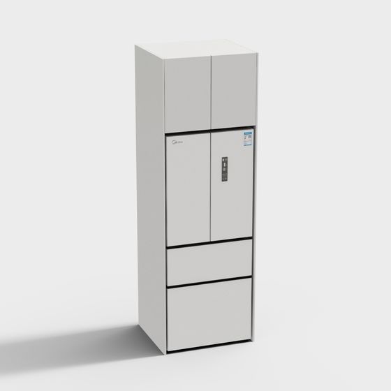 Elegant Low-Poly Refrigerator 3D model for Modern Spaces