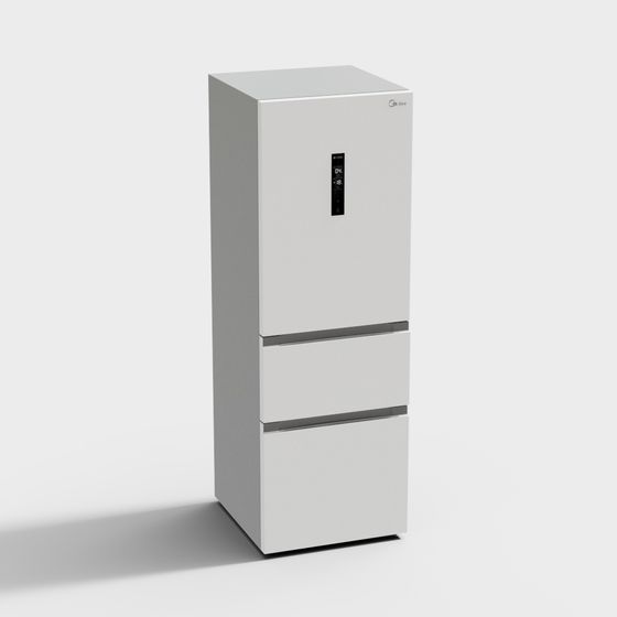 Sleek Low-Polygon Refrigerator 3D model