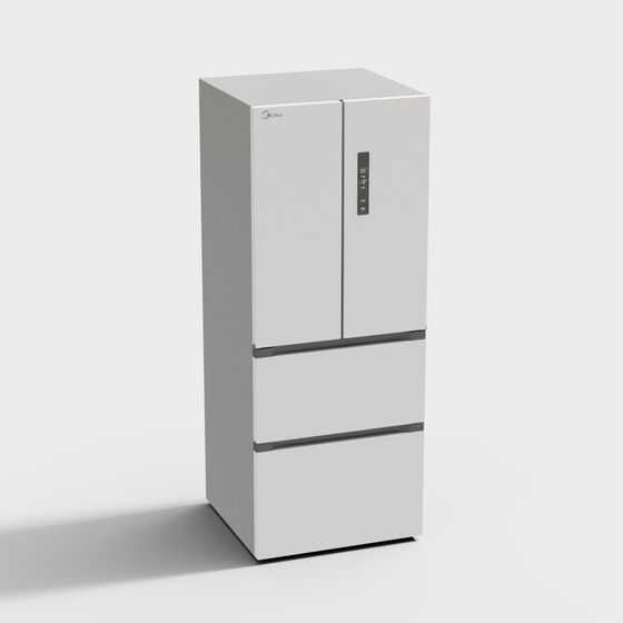 Sleek Minimalist Refrigerator 3D model
