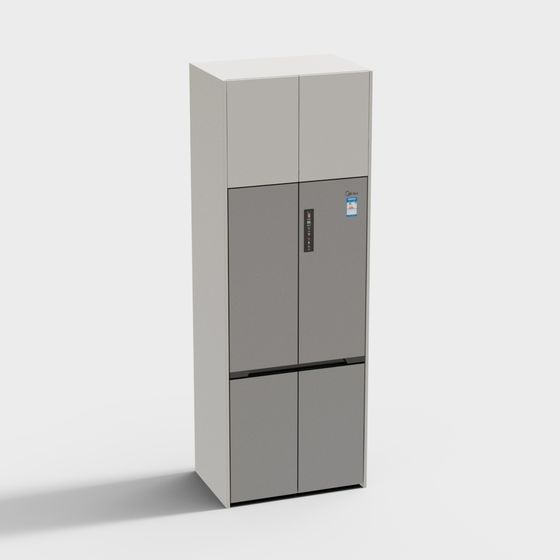 Stylish Low-Poly Refrigerator 3D model for Modern Interiors