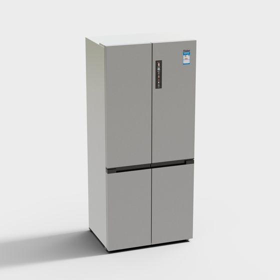 Stylish 4-Door Refrigerator 3D model for Home Design