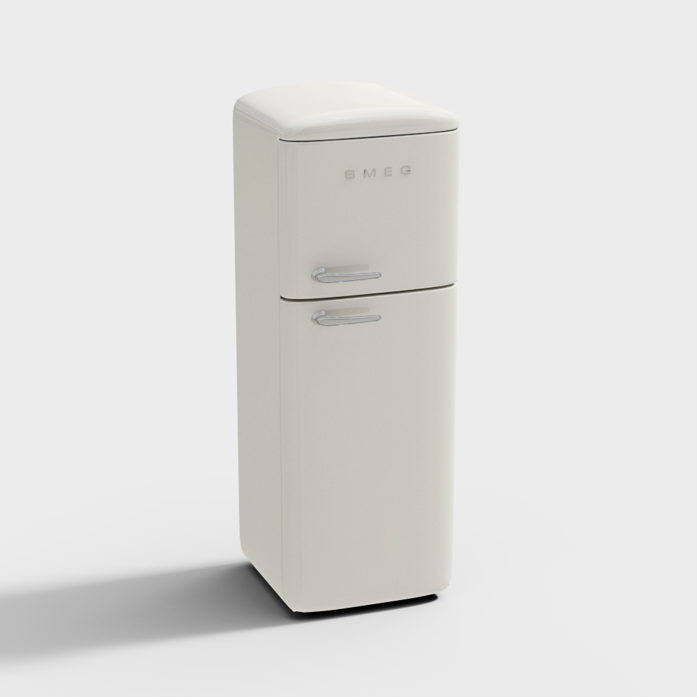 Retro Modern 3D Refrigerator Model – SMEG Style Design