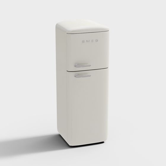 Retro Modern 3D Refrigerator Model