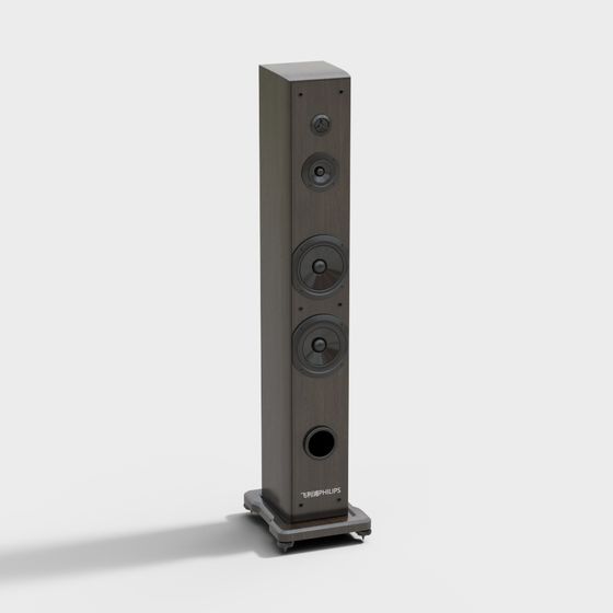 Floor-standing Speaker 3D Model in Black