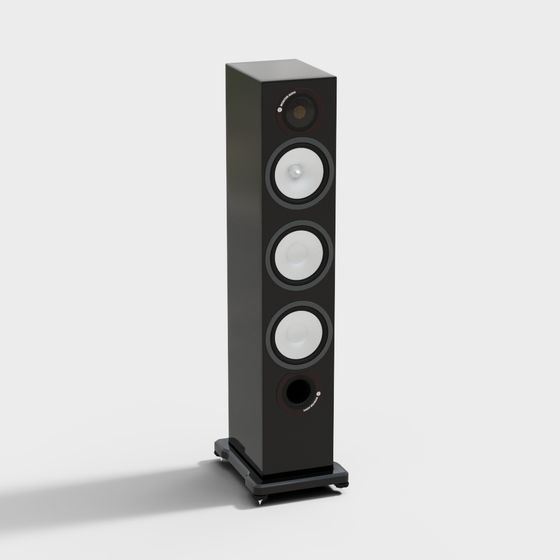 Black Floor-Standing Speaker 3D Model