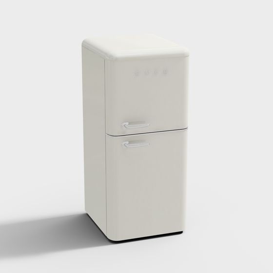 Stylish Vintage Refrigerator 3D model