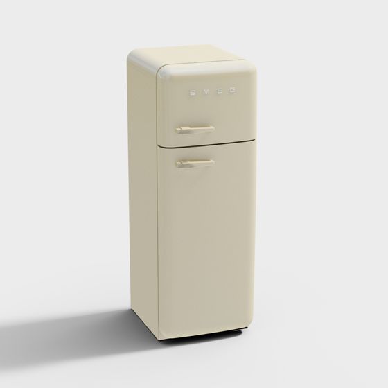 Vintage Inspired 3D Refrigerator Model