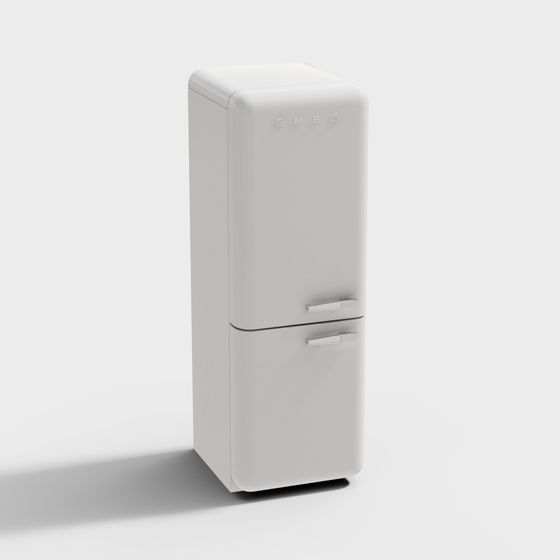 Classic White 3D Refrigerator Model for Designers