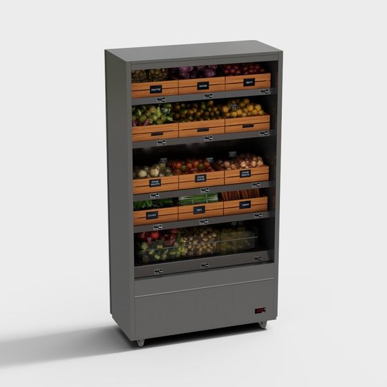 Stylish Fresh Produce Display Cabinet 3D model