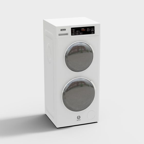 Sleek White Washing Machine 3D model