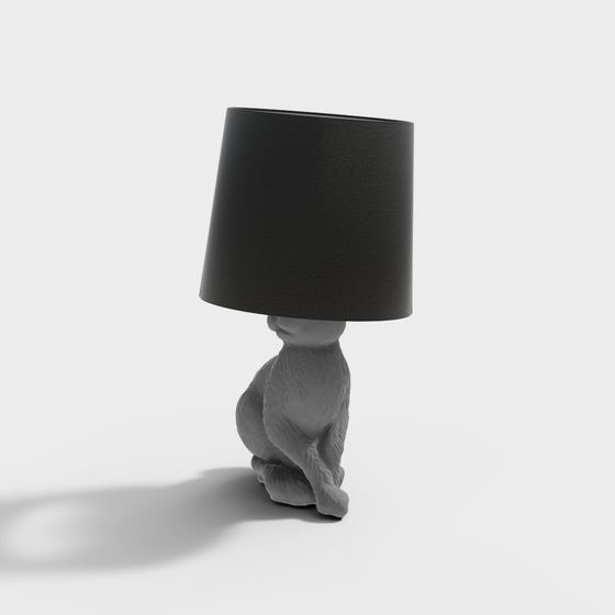 Stylish Cat-Inspired Table Lamp 3D model