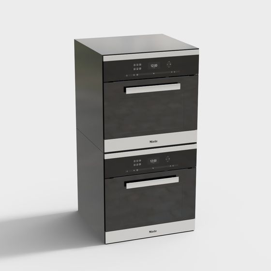 Stylish Miele Double Oven 3D model for Modern Kitchens