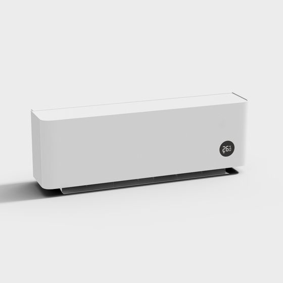 Wall-mounted Air Conditioner 3D Model in White Finish