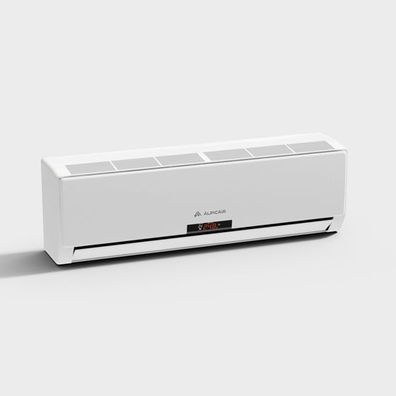 Wall-Mounted Air Conditioner 3D Model in White