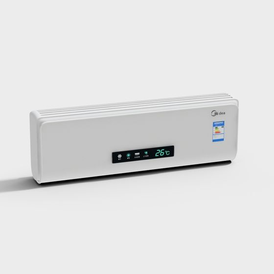 Minimalist Air Conditioner 3D model for Modern Interiors