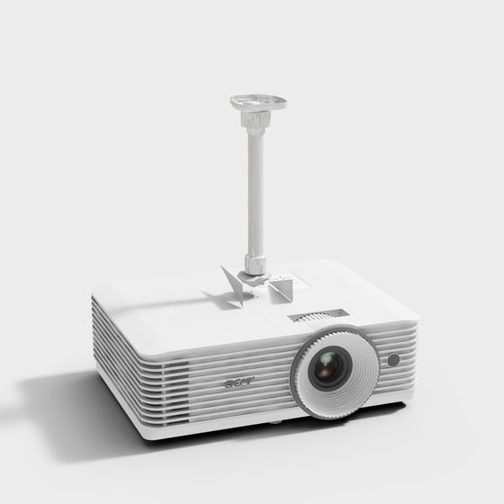 Ceiling-Mounted Projector 3D Model in White