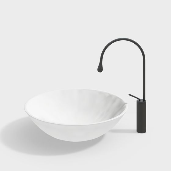 Stylish Sink and Faucet 3D model for Modern Spaces