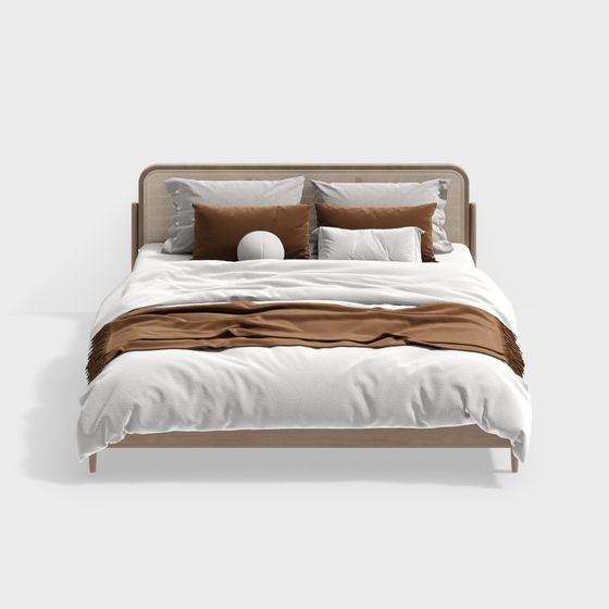 Medieval Style Earth Color Double Bed
