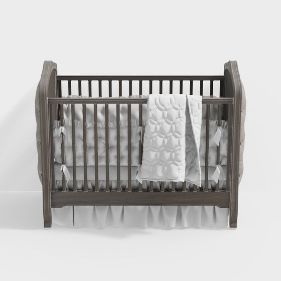 Vintage Baby Crib 3D Model for Modern Interiors