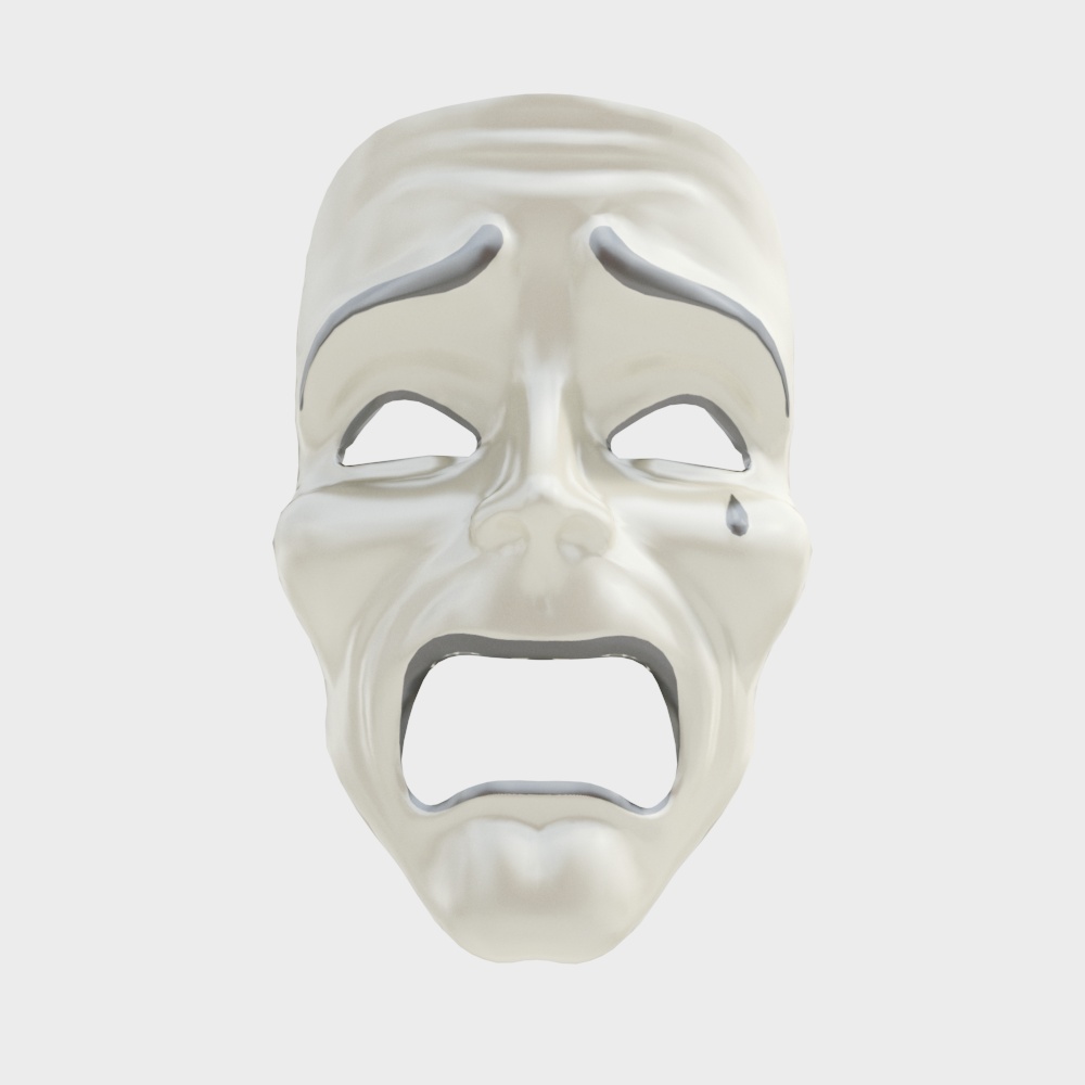 Expressive Low-Poly Theater Mask 3D model