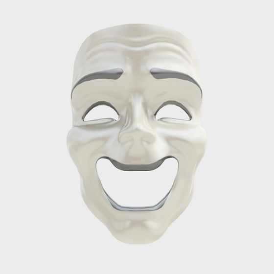 Expressive Comedy Mask 3D model