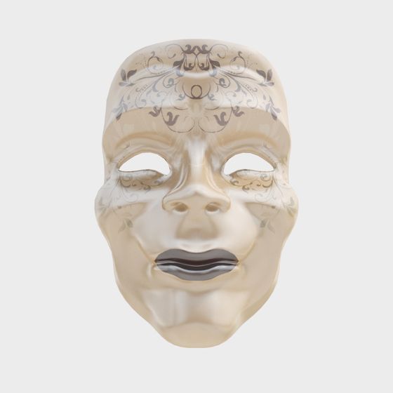 Clown Mask 3D Model - Wood Color