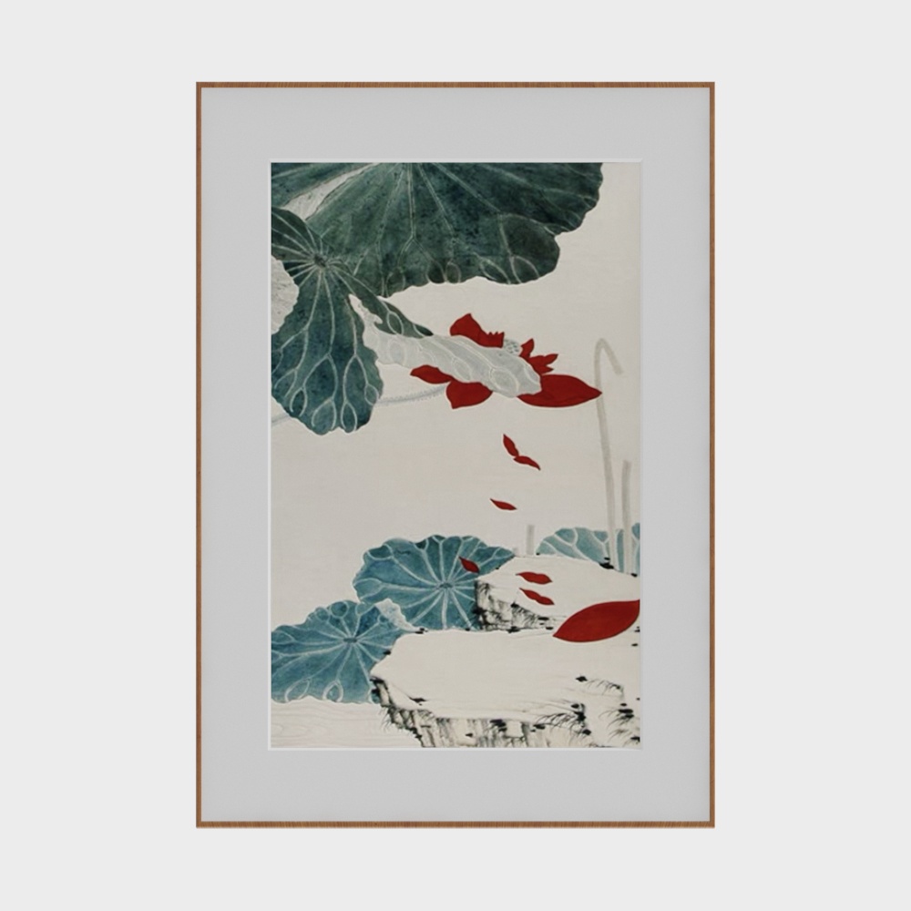 Neo-Chinese Style Koi Fish and Flower Bird Painting