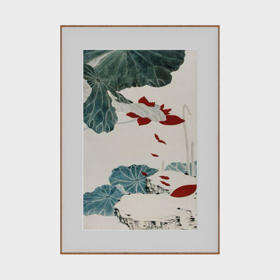 Koi Pond 3D model - Serene Red and White Koi