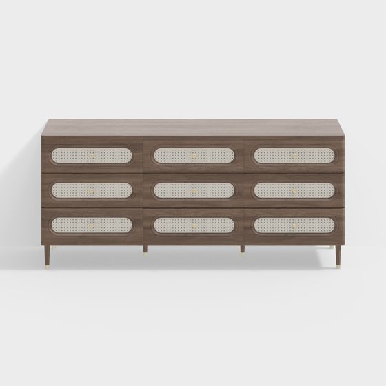 Armoire en bambou tressé Wabi-Sabi rustique