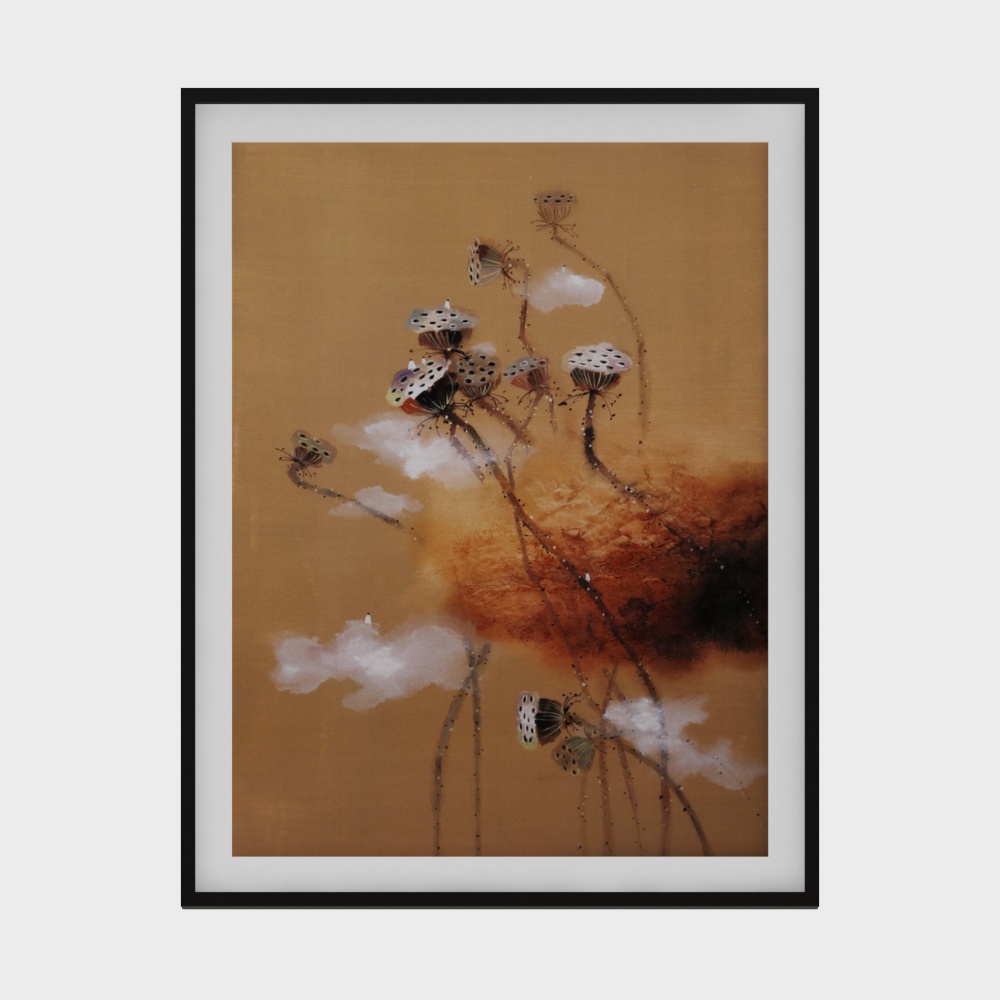 Neo-Chinese Style Lotus Ink Painting