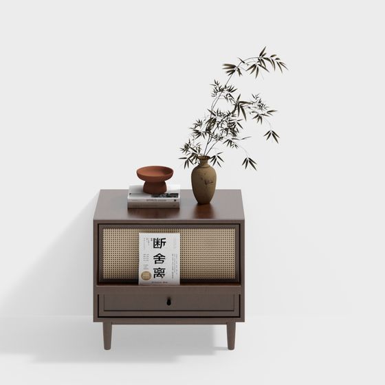Elegant Bedside Table 3D model for Modern and Traditional Spaces