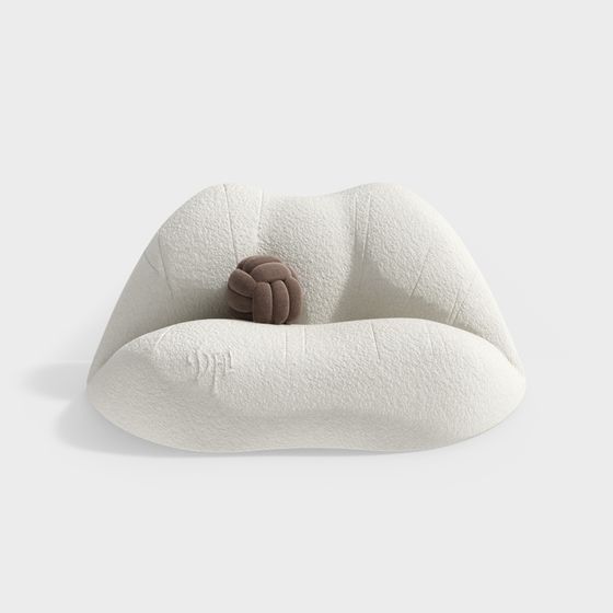 Одинарный кремовый диван в стиле Wabi-Sabi