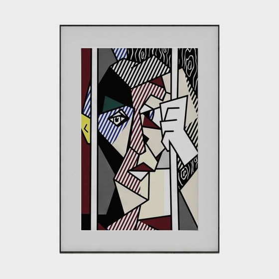 Stylish Abstract Geometric Face 3D model for Creative Projects